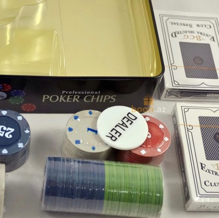 Покерный набор 100 фишек с номиналом